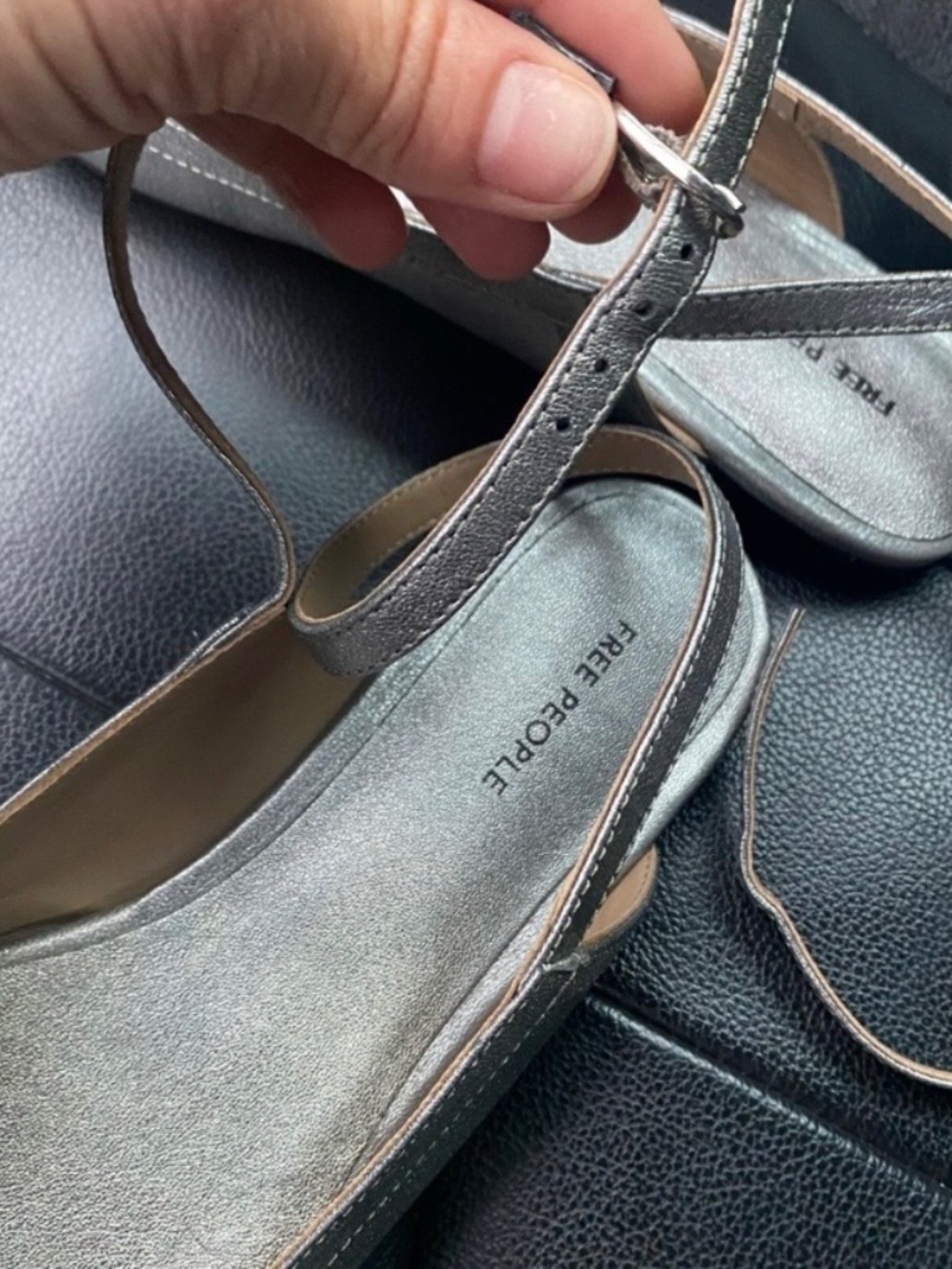 Free People Metallic Silver Flats - Picture 7 of 9